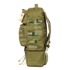 Тактический туристический супер-крепкий рюкзак трансформер 40-60 5.15.b литров Олива. - изображение 4