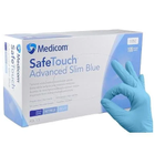Рукавички нітрилові Medicom SafeTouch 100 шт S блакитні - зображення 1