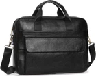 Сумка-портфель чоловіча шкіряна Tiding Bag A25-1131A Чорна