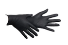 Одноразові рукавички нітрилові Медіком 100 шт в упаковці Розмір L Чорні. Щільнсть 3,3 г. - изображение 2