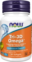 Дієтична домішка Now Foods TRI-3D Omega в м'яких капсулах №30 (733739110343)