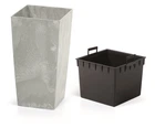 Горшок с кашпо для растений 2в1 PROSPERPLAST URBI SQUARE BETON 2/4 л