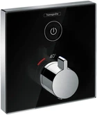 Зовнішня частина змішувача термостата HANSGROHE ShowerSelect скло хром/чорний 15737600 1 споживач