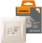 Розетка компьютерная VIDEX Binera CAT6 Кремовая (VF-BNSK1PC6-CR)