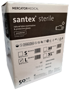 Стерильні рукавички Santex sterile Медичні опудренниє Розмір L 100 шт Білі - зображення 1