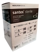 Стерильні рукавички Santex sterile Медичні опудренниє Розмір M 100 шт Білі - зображення 1