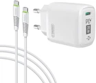 Сетевое зарядное устройство для Intaleo TCGQPD120T Type-C 20W QC PD з кабелем Type-C - Type-C White (1283126509988)