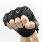 Тактические перчатки митенки с открытми пальцами и усиленным протектором косточек Mechanix (18171/1) Черный - изображение 3