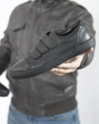 Мужские черные кожаные кеды на липучках 40 р (26.5 см) - изображение 5
