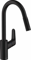 Змішувач-кран кухонний HANSGROHE Focus матовий чорний 31815670 з висувним виливом 2 режими