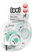Пустышка Lovi Retro Baby силиконовая динамическая 3-6 мес 2 шт (22/804boy)