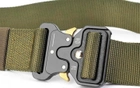 Ремінь тактичний Assault Belt з металевою пряжкою 145 см Зелений - зображення 3
