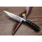 Нож коллекционный для охоты, рыбалки Дамаск XCD188 + Кожаный чехол - изображение 4