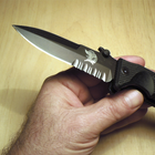 Нож складной Fox Col Moschin Small полусеррейтор (длина: 195мм, лезвие: 87мм), черный - изображение 2
