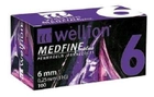 Голки Медфайн Wellion Medfine Plus для інсулінових шприц-ручок 6 мм (31G x 0,25 мм) - зображення 1