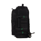 Тактичний похідний супер-міцний рюкзак 5.15.b з органайзером 40 літрів Чорний з поясним ременем - зображення 3
