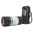 Массажный ролик EasyFit Grid Roller EF11 33 см черный в чехле (роллер, валик, цилиндр для МФР и йоги, массажер для спины, ног, рук, шеи)