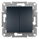 Выключатель двухклавишный Schneider Electric Asfora (сх.5), антрацит (EPH0300171)