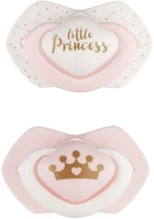 Пустышка силиконовая симметричная Canpol babies Royal baby 6-18 месяцев 2 шт Розовая (22 / 651_pin)