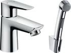 Смеситель для раковины HANSGROHE Talis E Bidette Set 71729000 с гигиеническим душем , донный клапан Push-Open