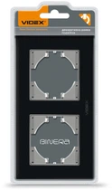 Рамка VIDEX Binera на 2 поста горизонтальная Черная (VF-BNFRG2H-B)