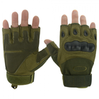 Тактические беспалые перчатки (велоперчатки, мотоперчатки) Oakley Green размер M - изображение 1