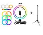 Селфи-лампа LED кільцева 26см Voltronic MJ26 RGB + штатив