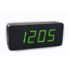 Електронні настільні годинники-будильник LED WOOD CLOCK VST-865+ під дерево чорні із зеленим підсвічуванням