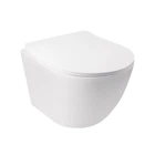 Унітаз підвісний Qtap Jay безобідковий з сідінням Slim Soft-close QT07335176W