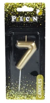 Свеча для торта Pelican "7" ЗОЛОТО 6 см Золотой Pelican (866017)