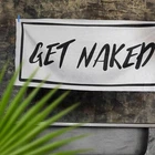 Пляжний рушник велике з принтом Get naked