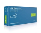 Рукавички Nitrylex classic медичні нестерильні нітрилові без пудри Розмір S 200шт (100 пар) Сині - изображение 1