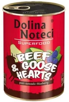 Влажный корм для собак Dolina Noteci Superfood с говядиной и гусиным сердцем