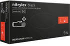 Рукавички нітрилові неопудрені чорні Mercator Medical NITRYLEX BLACK L 100 шт Чорні