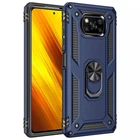 Ударопрочный чехол Serge Ring for Magnet для Xiaomi Poco X3 NFC / Poco X3 Pro Темно-синий Без бренда