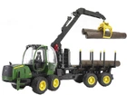 Іграшка Bruder Трактор із системою захоплення John Deere з причепом і колодами (02133)