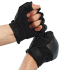 Перчатки тактические кожаные Mil-tec беспалые черные (12515002_L) размер L - изображение 6