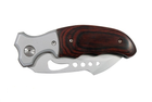 Нож Stinger с фиксатором, деревянной рукояткой и клипом на пояс - зображення 2
