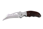 Нож Stinger с фиксатором, деревянной рукояткой и клипом на пояс - изображение 4