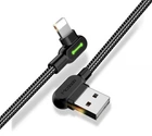 Двухсторонний зарядный кабель для iPhone iPad Mcdodo 90° USB to Lightning с LED подсветкой 1.2m