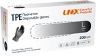 Рукавички одноразові нестерильні, неопудрені TPE Unex Medical Products розмір L 200 шт. — 100 пар Чорні (77-51-1) - зображення 1