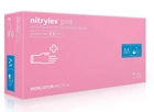 Перчатки нитриловые (M) Mercator Medical Nitrylex Pink розовые (17202600) 100 шт 50 пар (10уп/ящ) - изображение 1