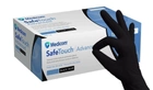 Перчатки черные без пудры, не стерильные лучшего качества Medicom Safe Touch Black 100 шт/уп XS - изображение 1
