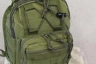 Однолямочный городской тактический рюкзак Tactical барсетка сумка слинг с системой molle на 7 л Олива (095-olive) - изображение 8