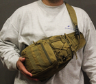 Однолямковий міський тактичний рюкзак Tactical барсетка сумка слінг із системою molle на 7 л Coyote (095-coyote) - зображення 3