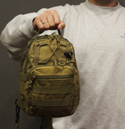 Однолямковий міський тактичний рюкзак Tactical барсетка сумка слінг із системою molle на 7 л Coyote (095-coyote) - зображення 6