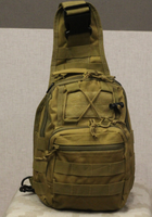 Однолямковий міський тактичний рюкзак Tactical барсетка сумка слінг із системою molle на 7 л Coyote (095-coyote) - зображення 7