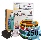 3D-ручка з різнокольоровим Еко Пластиком 250 м (20 кольорів) з Трафаретами і пластиком, що світиться з екраном Blue