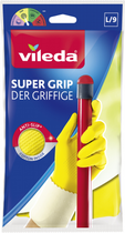 Перчатки латексные сверхпрочные для хозяйственных работ Vileda Super Grip размер L (8001940003368)