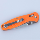Нож складной Ganzo G738 (длина: 210мм, лезвие: 89мм, сатин), оранжевый - изображение 3